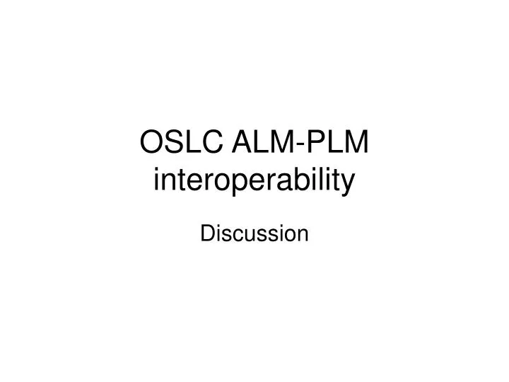 oslc alm plm interoperability