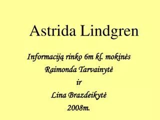 astrida lindgren