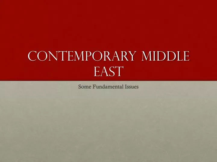 contemporary middle east