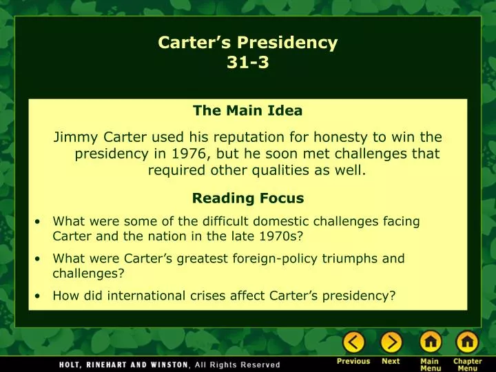 carter s presidency 31 3