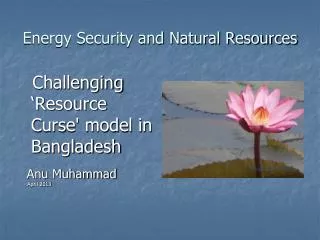 Energy Security and Natural Resources