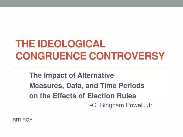 the ideological congruence controversy