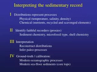 Interpreting the sedimentary record