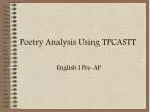 Poetry Analysis Using TPCASTT