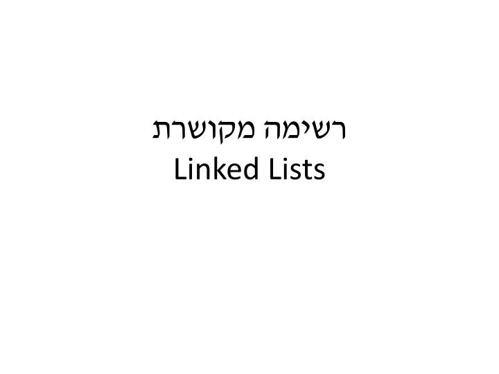 linked lists