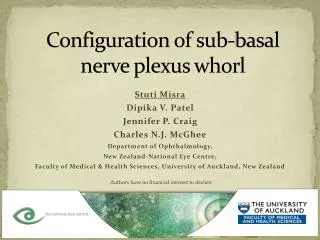 Configuration of sub-basal nerve plexus whorl