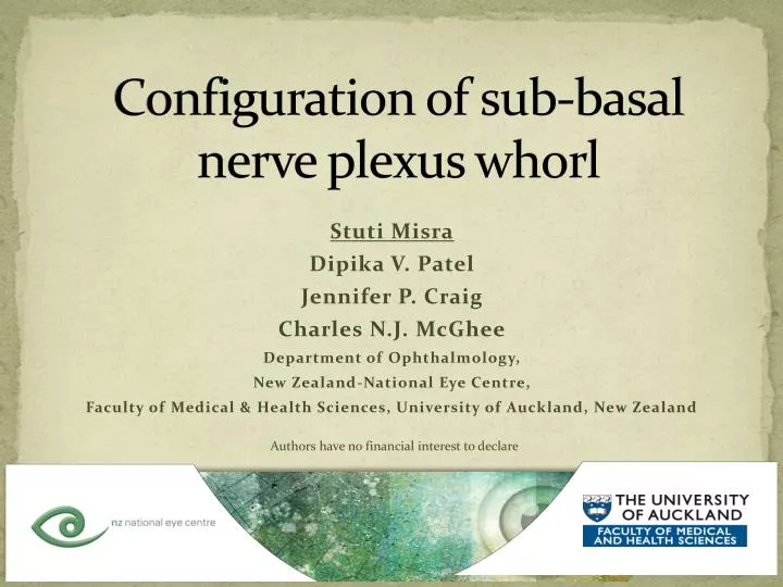 configuration of sub basal nerve plexus whorl