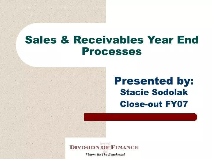 sales receivables year end processes