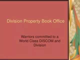 Division Property Book Office