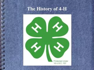 The History of 4-H