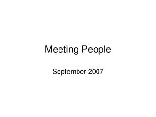 Meeting People