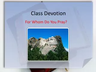 Class Devotion