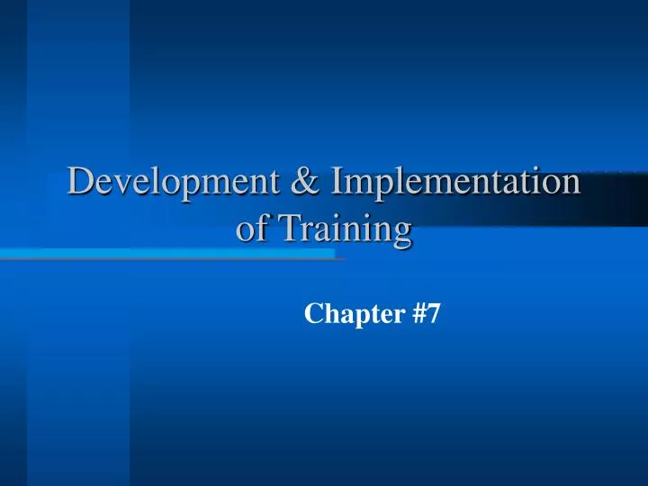 development implementation of training