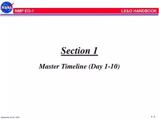 Section 1 Master Timeline (Day 1-10)