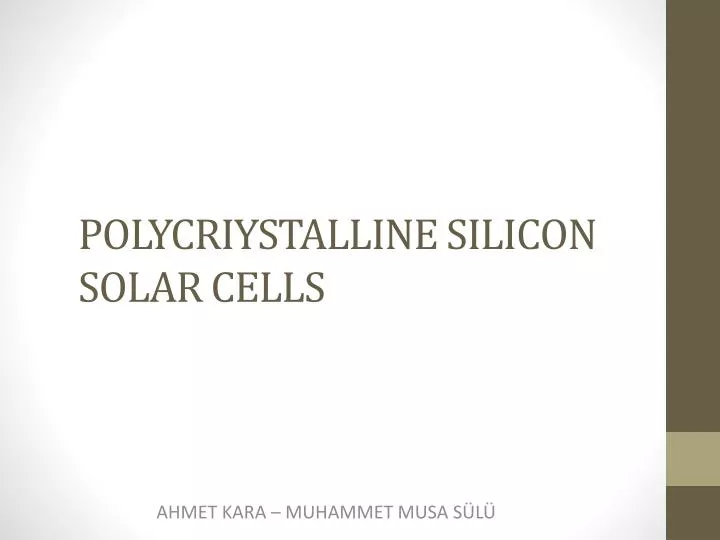 polycriystalline silicon solar cells