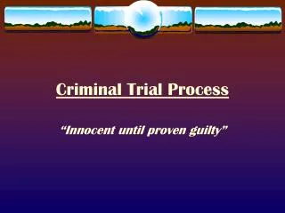 Criminal Trial Process