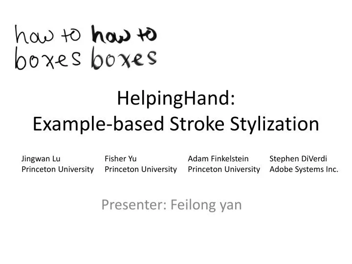 helpinghand example based stroke stylization