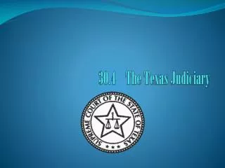 30.4 The Texas Judiciary