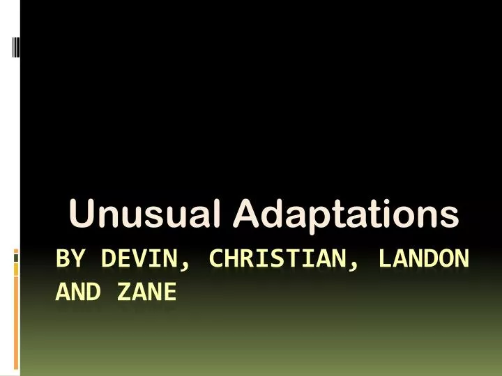 unusual adaptations