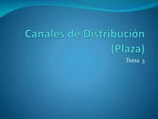 canales de distribuci n plaza