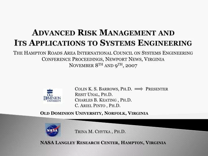 advanced risk management and its applications to systems engineering