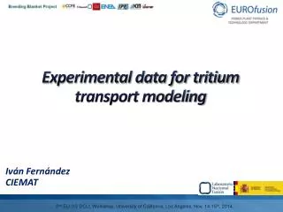 Experimental data for tritium transport modeling