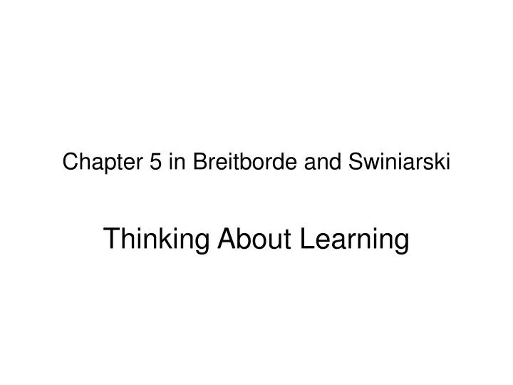 chapter 5 in breitborde and swiniarski