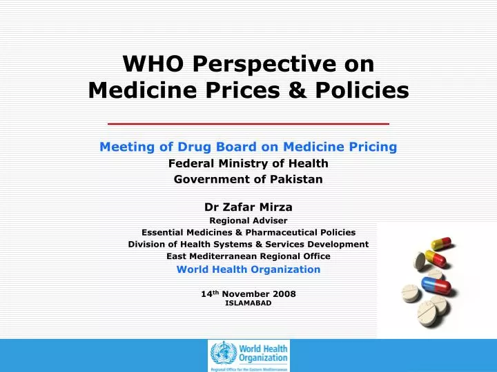 who perspective on medicine prices policies
