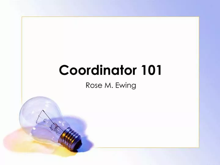 coordinator 101