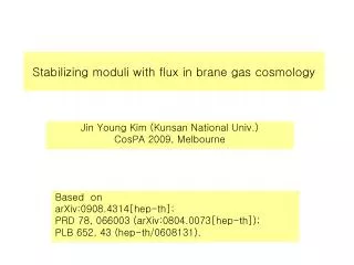 Stabilizing moduli with flux in brane gas cosmology