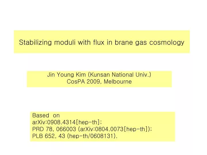 stabilizing moduli with flux in brane gas cosmology