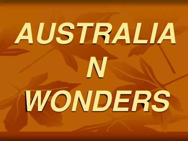 australian wonders