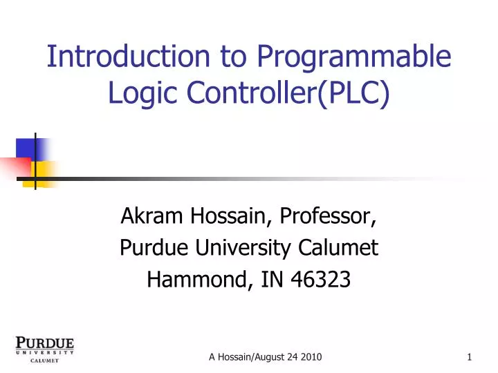 introduction to programmable logic controller plc
