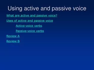Using active and passive voice