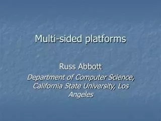 Multi-sided platforms