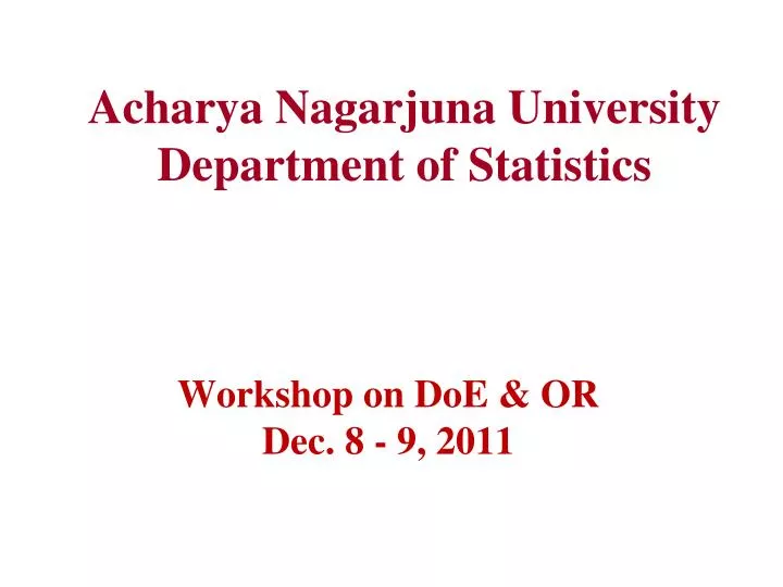 acharya nagarjuna university department of statistics