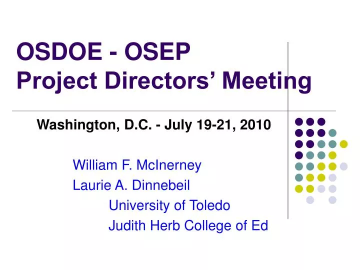 osdoe osep project directors meeting