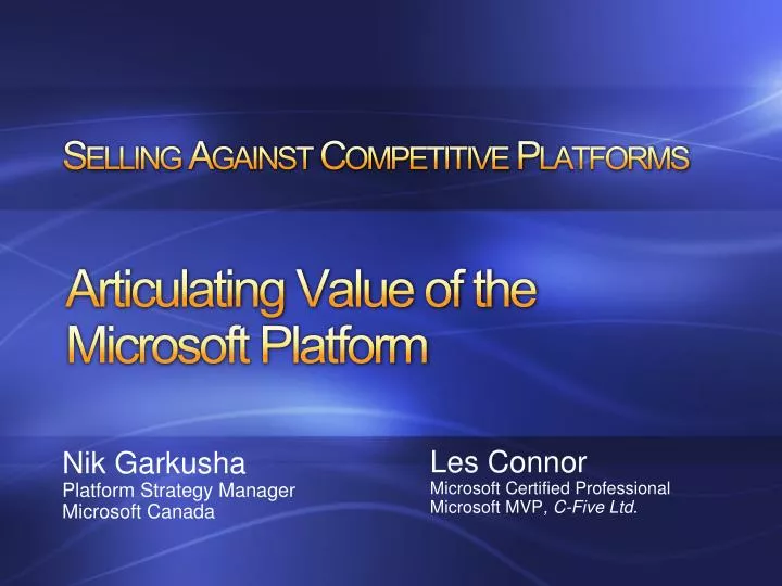 selling against competitive platforms