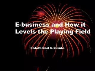 E-business and How it Levels the Playing Field