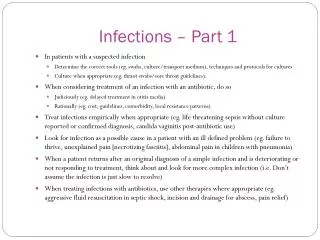 Infections – Part 1