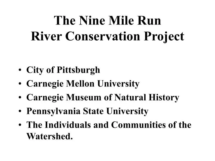 the nine mile run river conservation project
