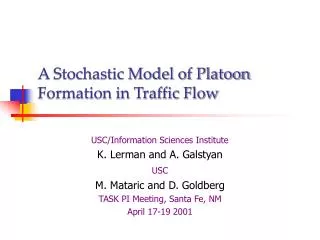 A Stochastic Model of Platoon Formation in Traffic Flow