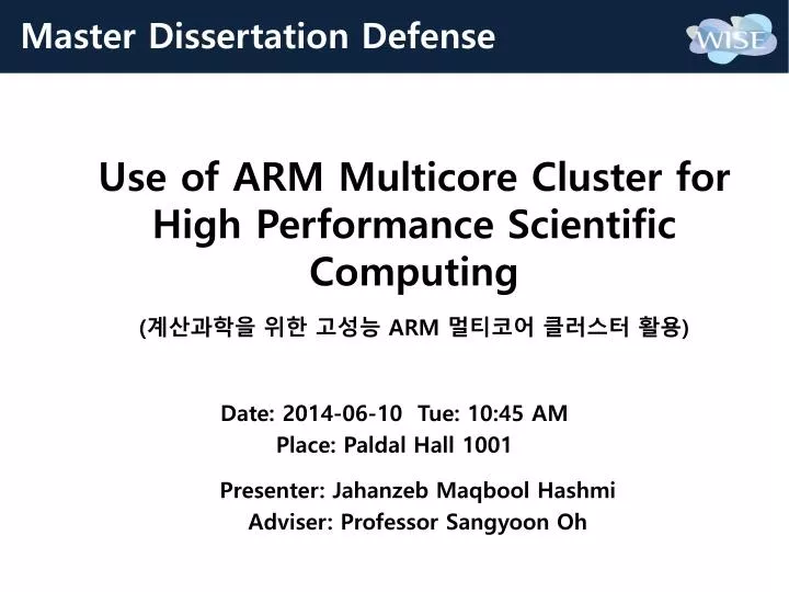 use of arm multicore cluster for high performance scientific computing arm