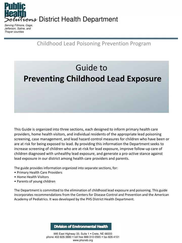 guide to preventing childhood lead exposure