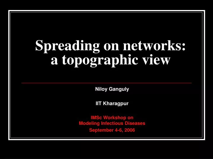 spreading on networks a topographic view