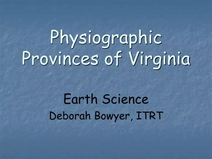 physiographic provinces of virginia