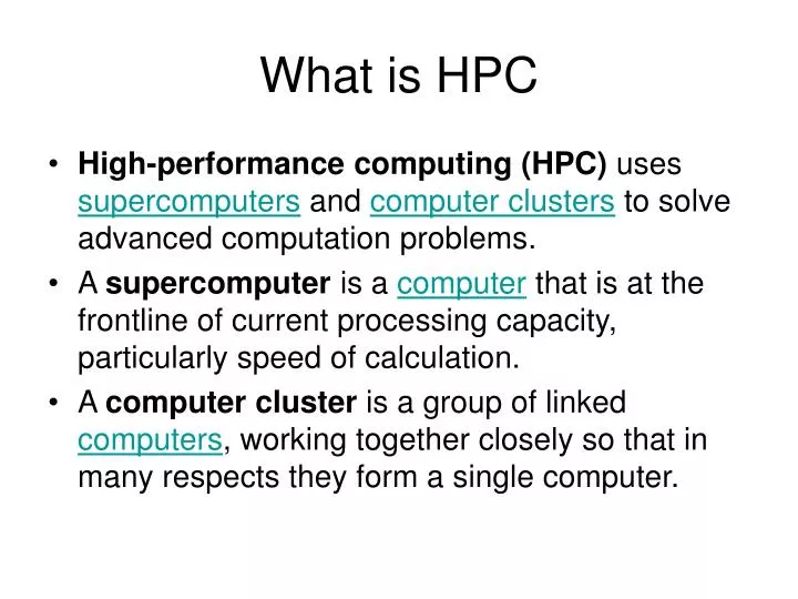 what is hpc