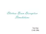 Electron Beam Disruption Simulations - slide 1
