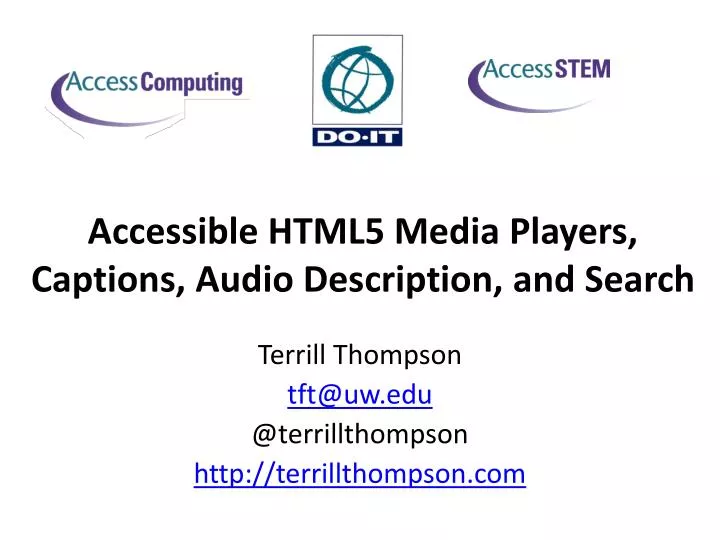 accessible html5 media players captions audio description and search