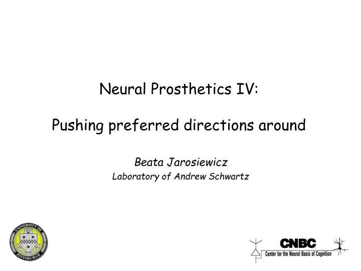 neural prosthetics iv pushing preferred directions around